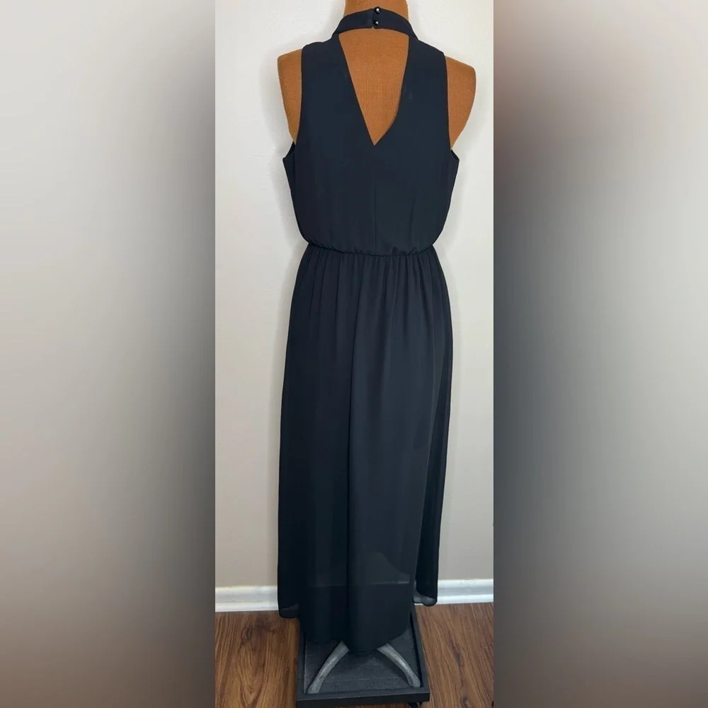 I. N. San Francisco Keyhole Neck Sheer Maxi Sleeveless Size Small
